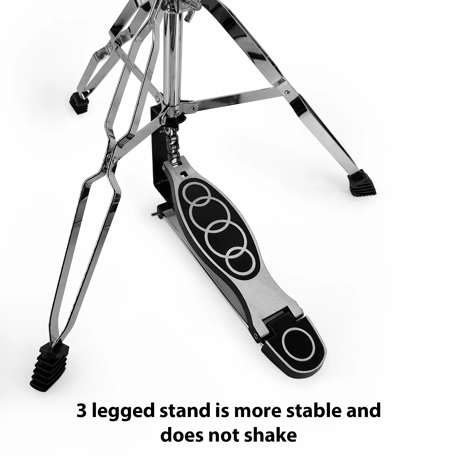 Cymbal Stand Portable Hi-Hat Stand w Smooth Pedal 3Legs Support Adjustable Height Practice Cymbal Holder for Universal Cymbal
