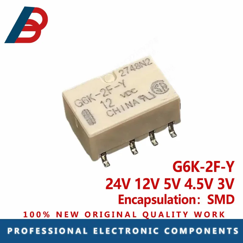 5PCS SMD package signal relay G6K-2F-Y 24V 12V 5V 4.5V 3V