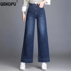 Oversize 34 Baggy Jeans Frauen Hohe Taille Breite Bein Hosen Gewaschen High Street Vaqueros Ankle Länge Büro Dame Denim Hosen