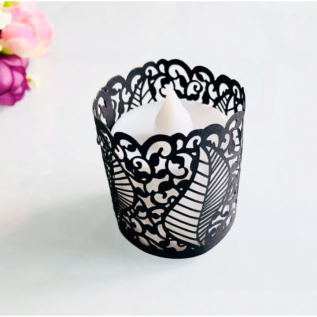 20Pcs Light Paper Wrappers Creative Hollow Shade Covers for LED Tea Lights Wedding Party Decor Paper Lamp Cover Star