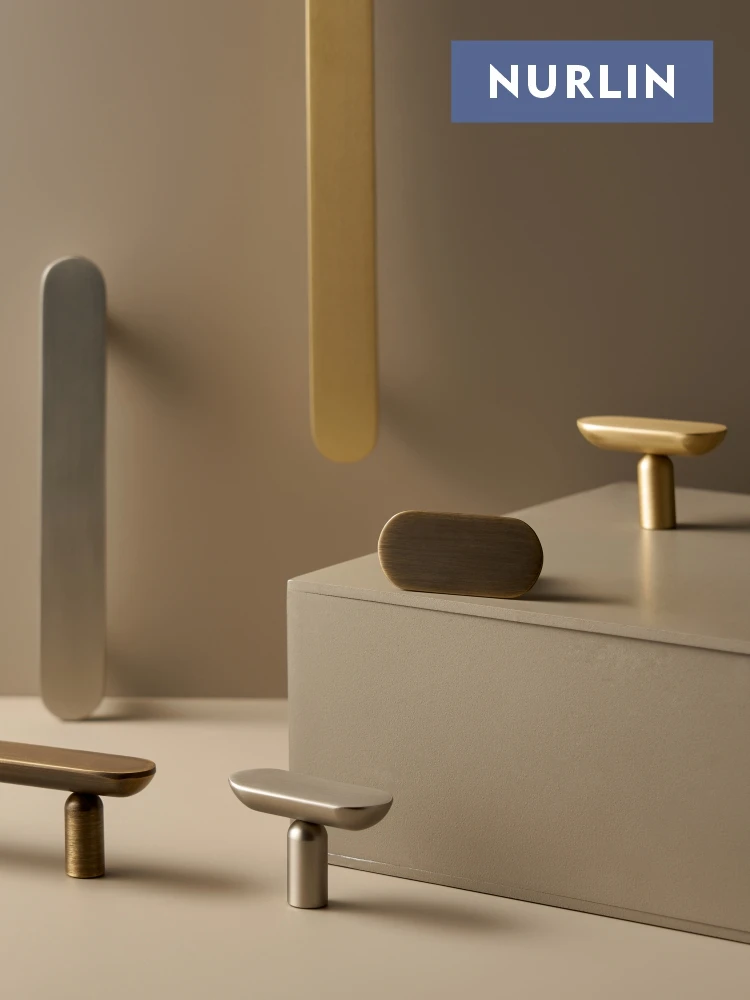 

Nurlin Solid Brass Plain Minimalist Italian Modern Design Cabinet Drawers T-bar Handle Extended Wardrobe Cabinet Door Pull CH108