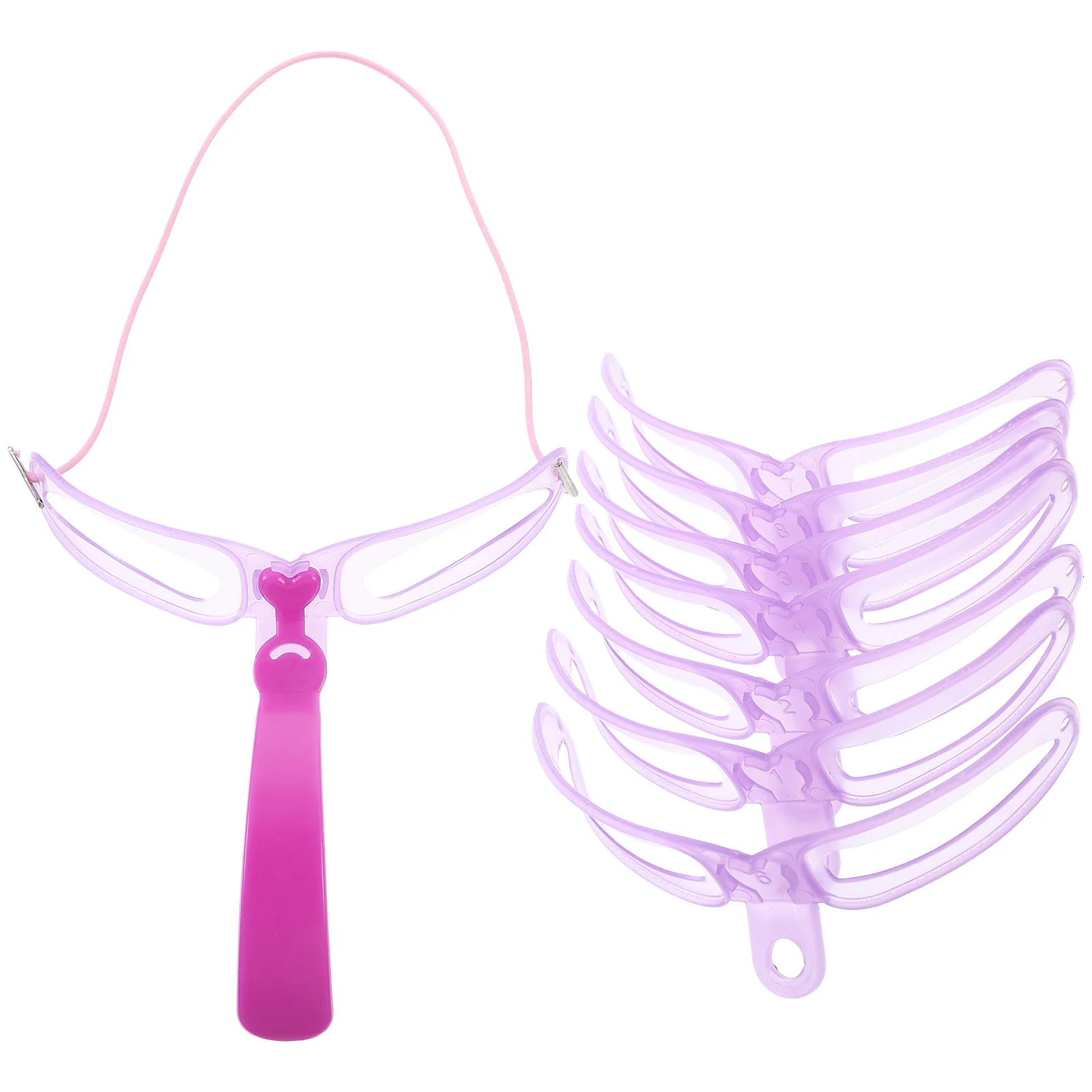 8 Kinds Reusable Eyebrow Stencil Kit Handheld Eyebrow Tool for Natural Fuller Defined Shape DIY Makeup Eye Brow Ruler