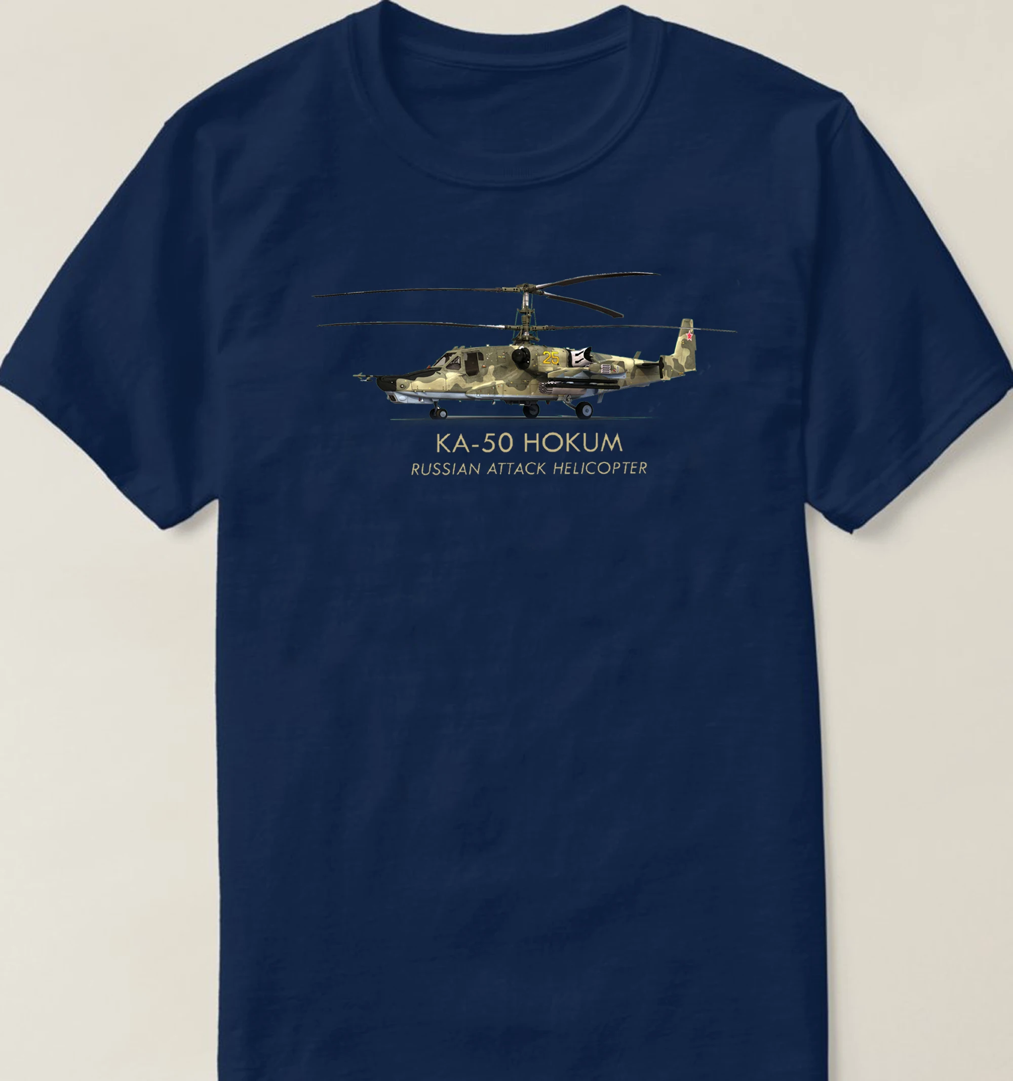 Russian Air Force Gunship KA-50 Hokum Attack Helicopter T-Shirt. Summer Cotton O-Neck Short Sleeve Mens T Shirt New S-3XL