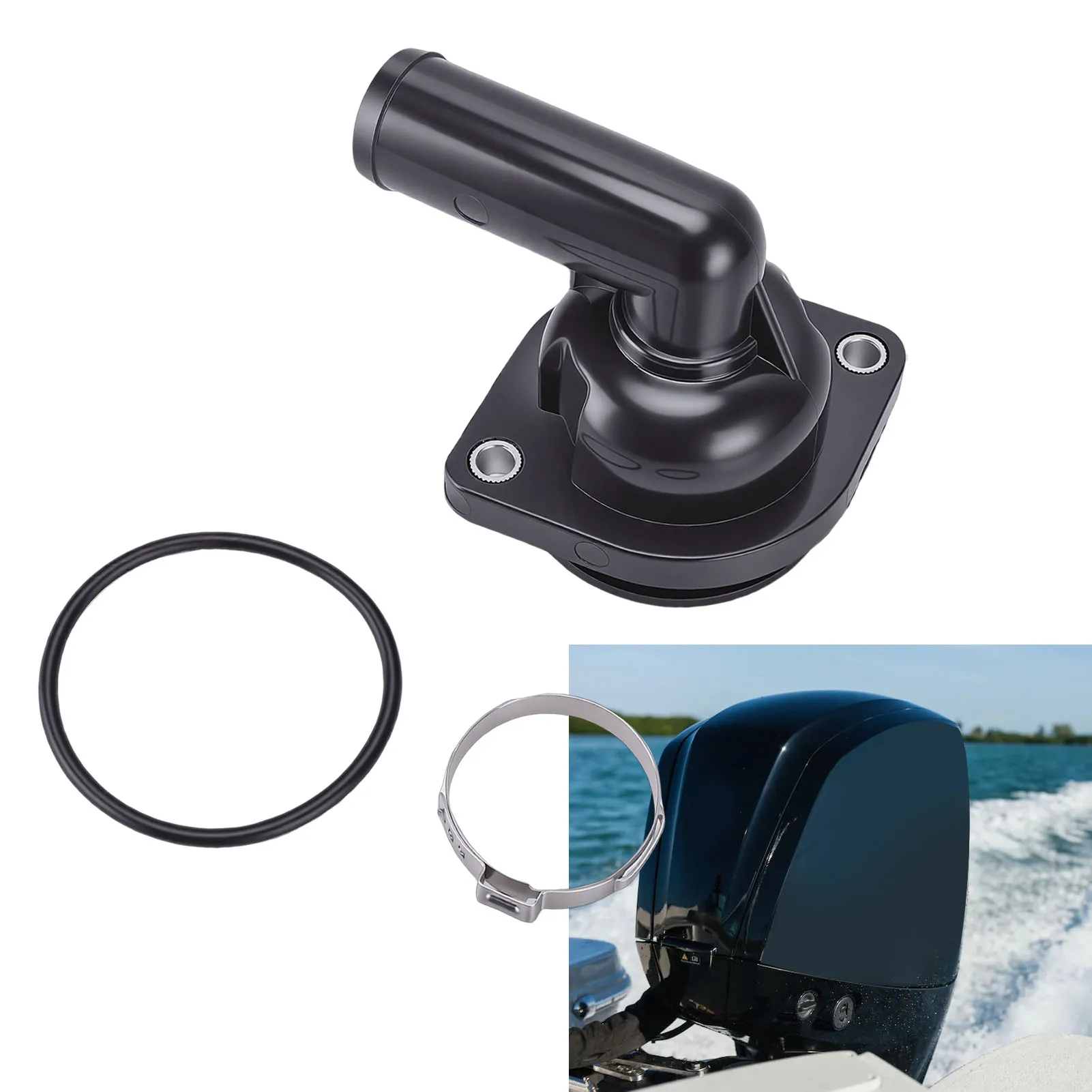 

892864T06 Mercury Outboard Thermostat Housing - Engine Coolant Thermostat Assembly for 75-150 HP Motors (75 80 90 100 115 135）