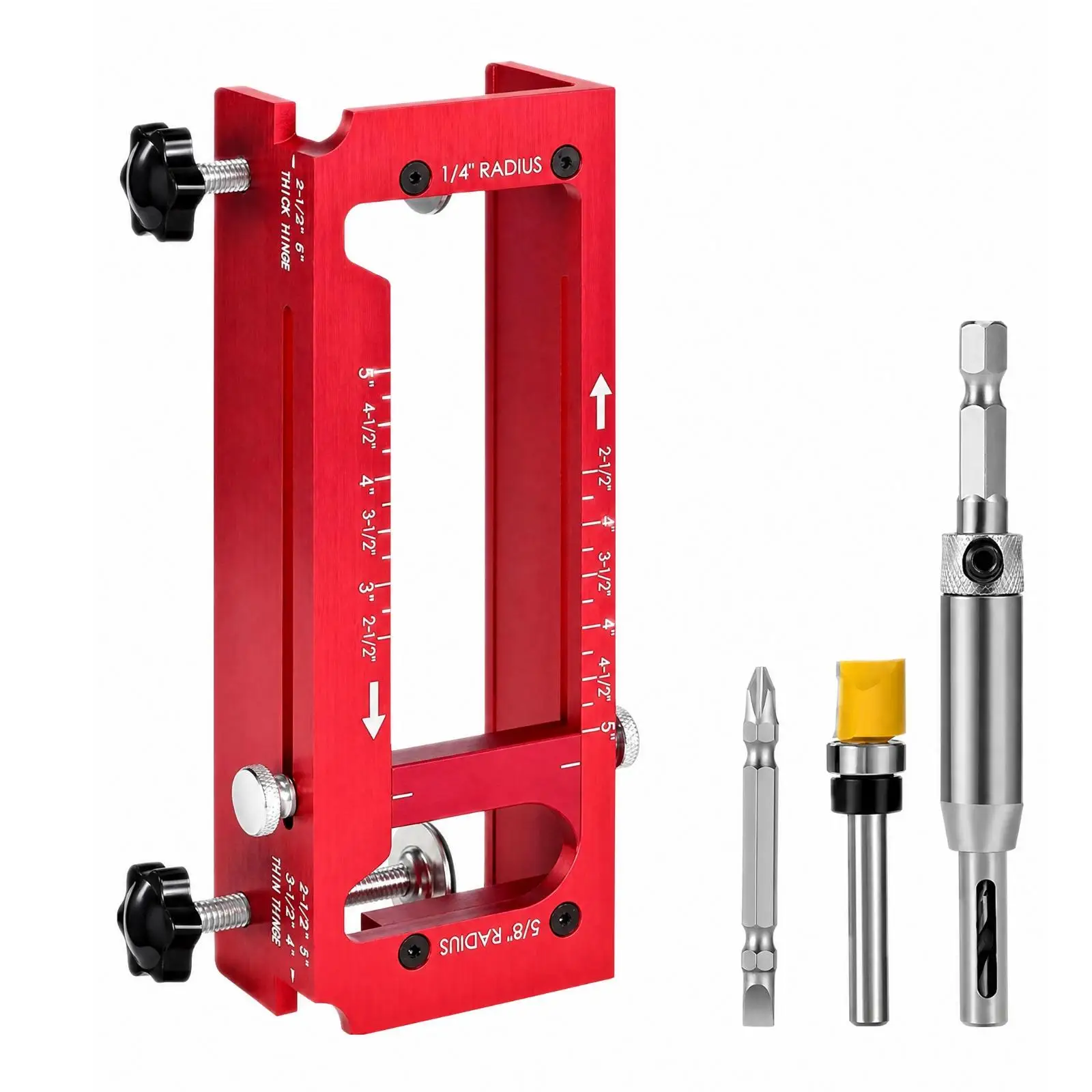 Hinge Installation Guide Door Mortiser Jig with Router Bit Screwdriver Bit for Precise Door Hinge Cutting Work