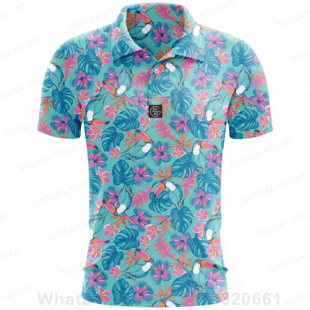Golf Shirts For Kids Summer Golf Polo Shirts Short Sleeve Quick-drying Fit Casual Versatile Printed T-shirt Lapel Buttons Shirts view 3