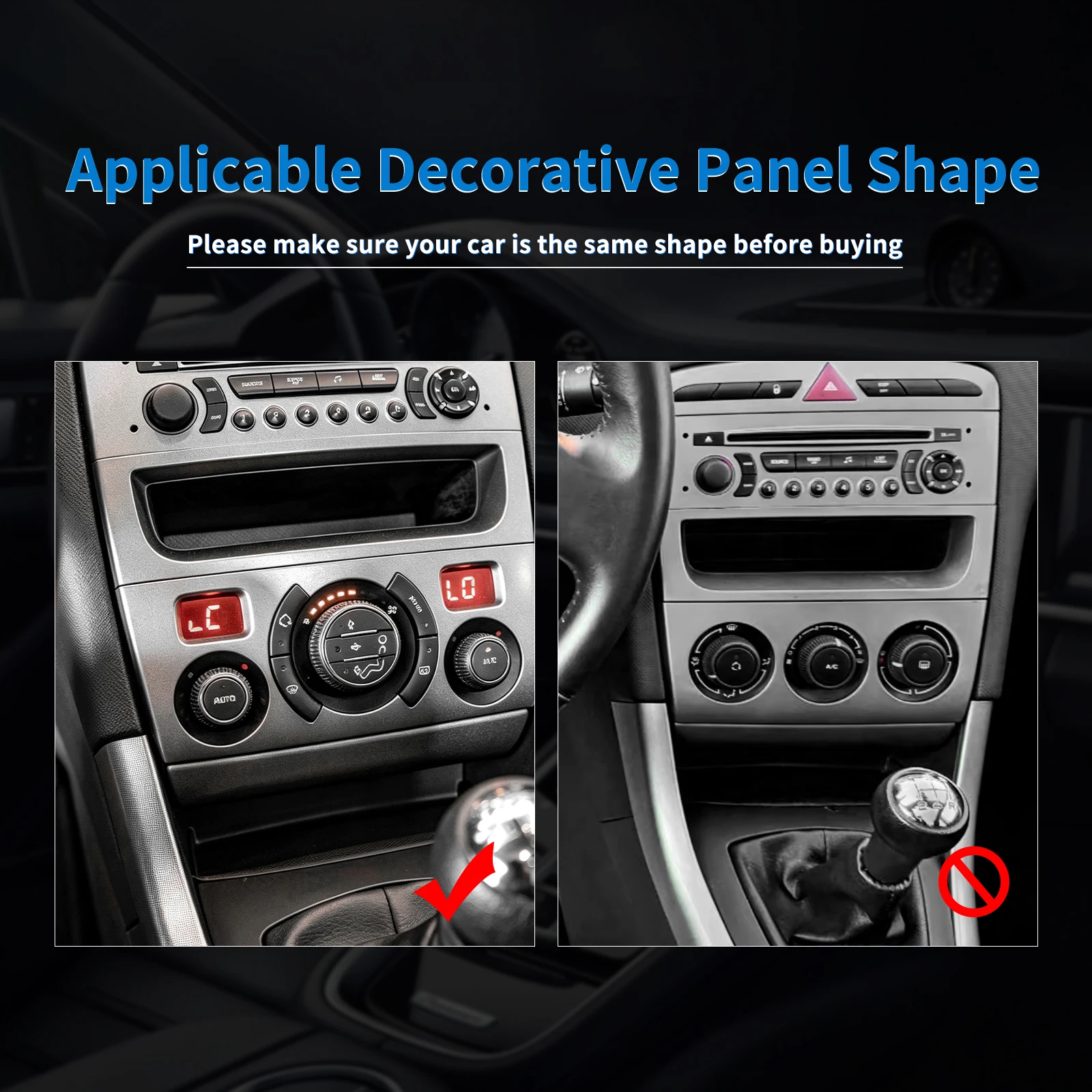 Car AC Knob Panel Sticker For Peugeot 308 I T7 2007 2008 2009 2010 2011 2012 2013 Real Soft Carbon Fiber Interior Accessories