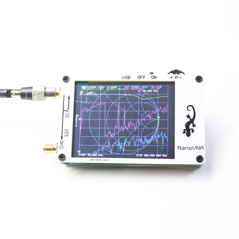 2.8 Cal wyświetlacz LCD NanoVNA VNA HF VHF UHF analizator antenowy analizatora sieci UV + bateria (biały)