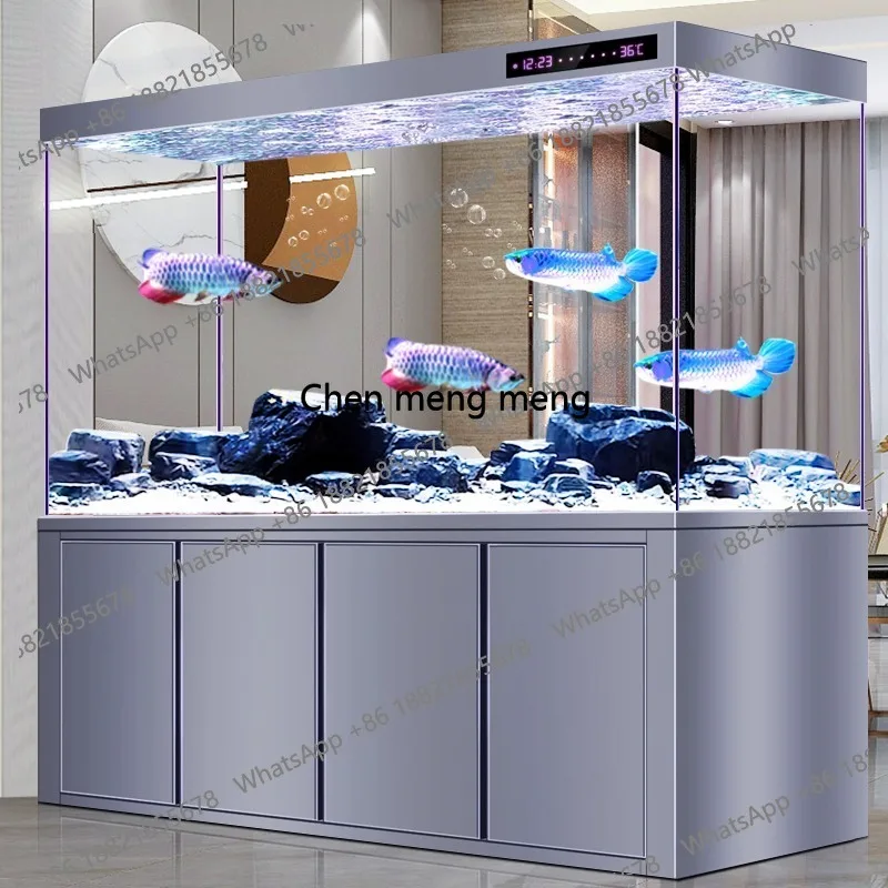 Arowana tank ultra-white glass 1.2 meters medium and large ecological no-change aquarium box lazy bottom filter cabinet