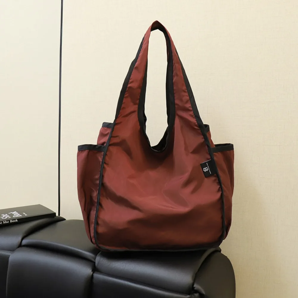 

Environmental Nylon Foldable Shopping Bag Folding Waterproof Grocery Storage Bag Portable Shoulder Pouch Tote Bag Supermarket