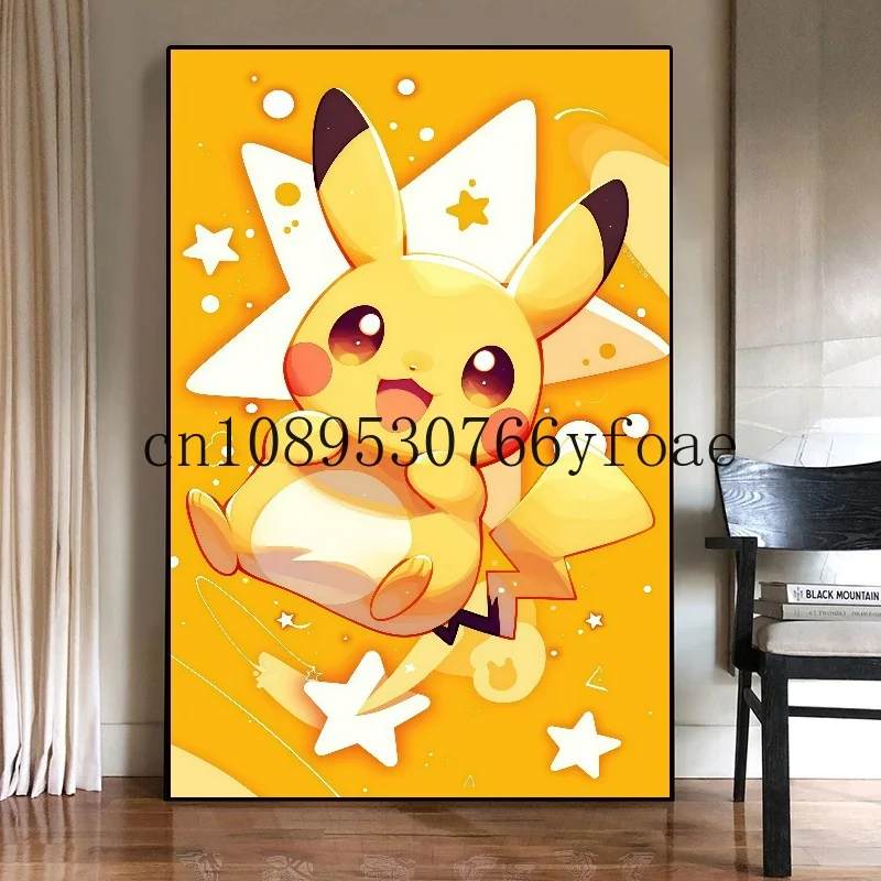 Poster HD Anime Jepang Klasik Pokemon Pikachu Dekorasi Dinding Seni Lukisan Kanvas Modern Gambar Dekorasi Ruangan Hadiah Anak-anak Cuadros