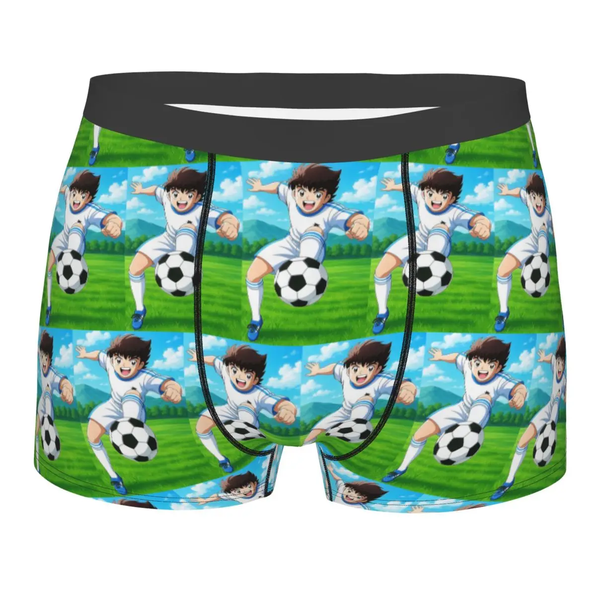 Boxer Underpants Shorts Captains Tsubasas Japan Football Anime Panties Men Breathable Underwear for Homme Man Boyfriend Gift