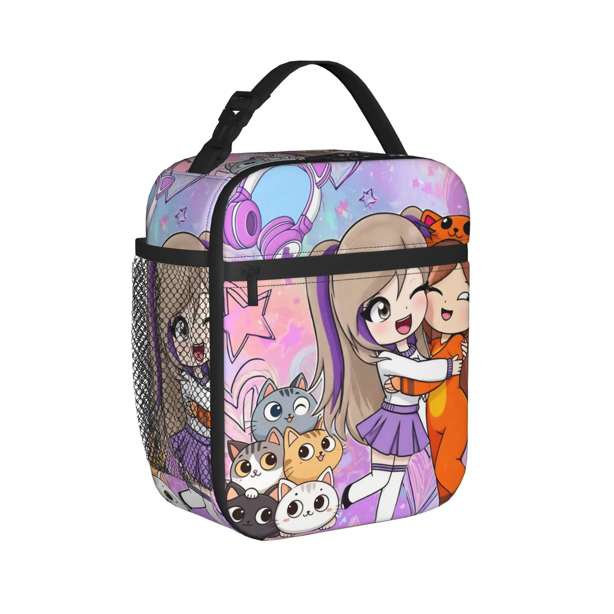 Lyna Vallejos Gamer Insulated Lunch Bag Cooler Bag Meal Container Heart High Capacity Tote Lunch Box Girl Boy College Picnic