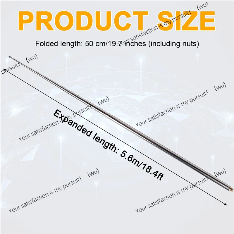 2Pcs 5.6M Whip Pull Rod Antenna For Radio Positive V /GP  Antenna DIY M10 Shortwave Antenna-TCE
