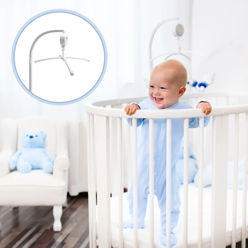 Soporte de juguete con campana para cama de bebé, sonajeros blancos, caja de música para cuna móvil, campana para recién nacido, juguete para cuna de 0 a 12 meses, regalo para bebé