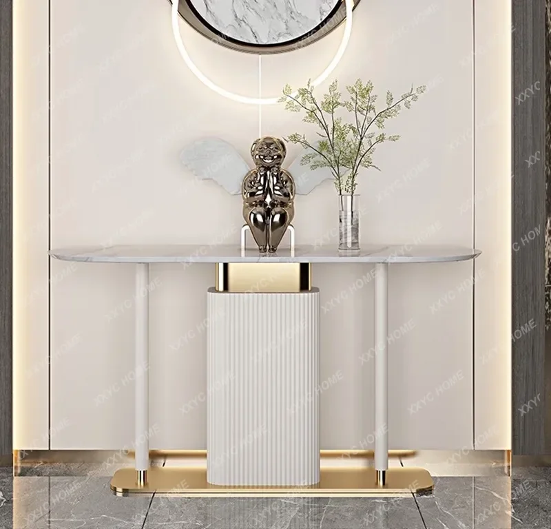 

Simple Modern Living Room Entrance Hall Art Against The Wall Rock Slab Entrance Table Decorative Cabinet