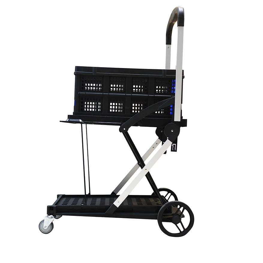 Plastic Folding Serving Trolley Hotel Guest Room Food Service with Wheels Commercial Kitchen Service