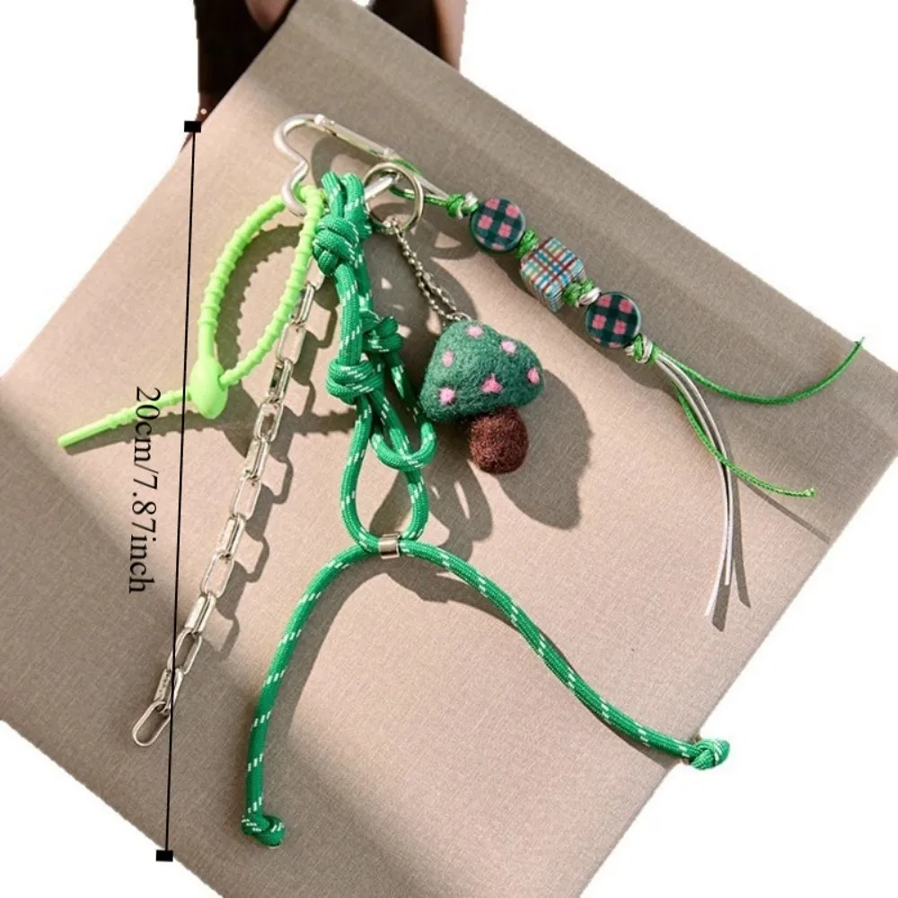النايلون النسيج حبل الفطر مفتاح الحبل معكرون سوار فريد معلق حبل قوي أنيق اللون الشريط Bowknot حزام النساء