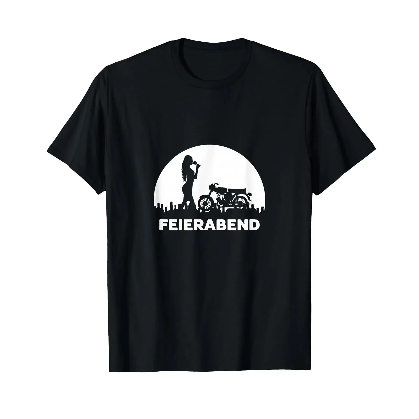 Camiseta Feierabend Moped Woman Simme Two Stroke DDR Simson East Fan, negra, vintage, lavada, unisex, versátil, con gráfico de moda