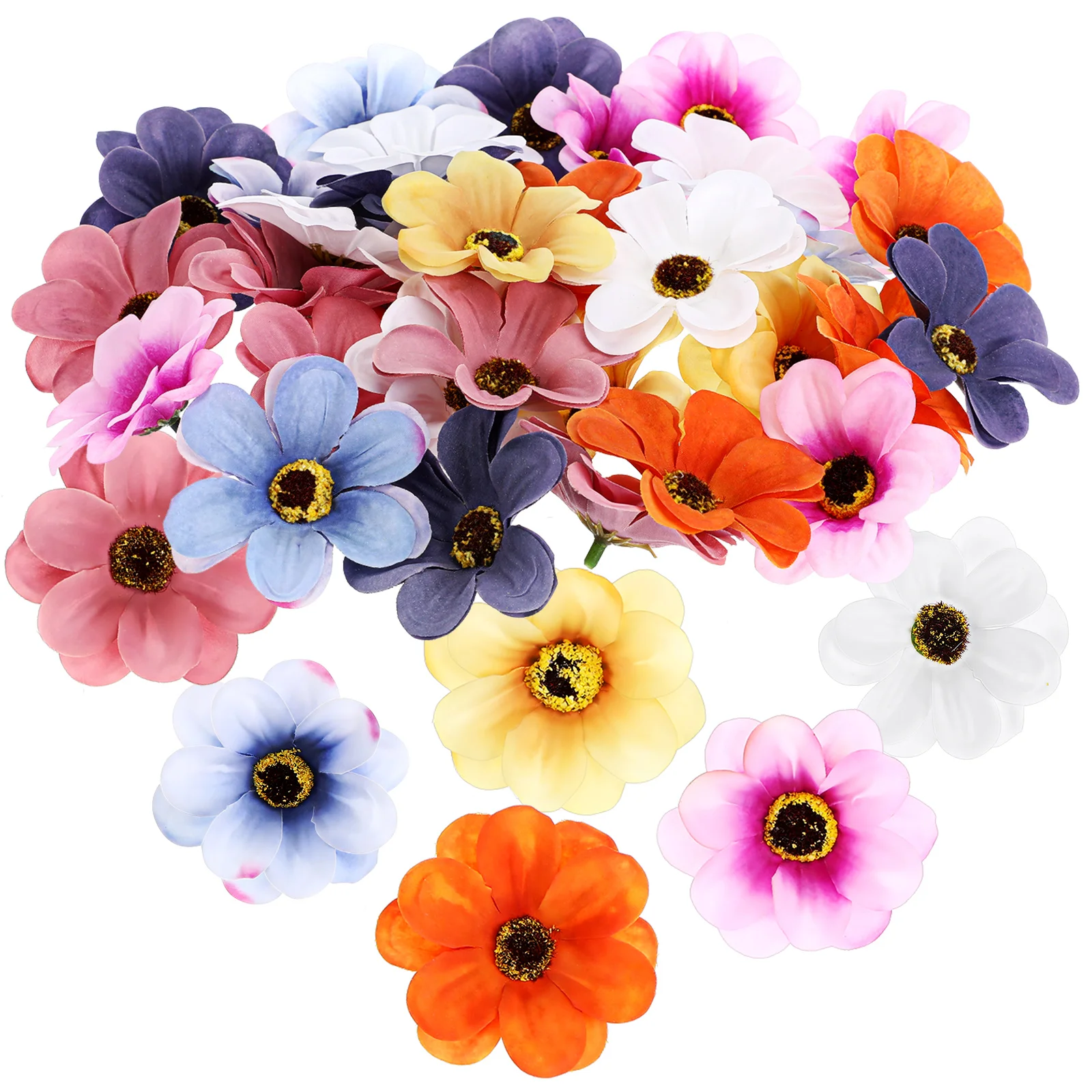 

40 Pcs Chrysanthemum Decorations Artificial Flowers Fabric Cloth for Crafts Clothing Decorate Faux Accessories Appliques