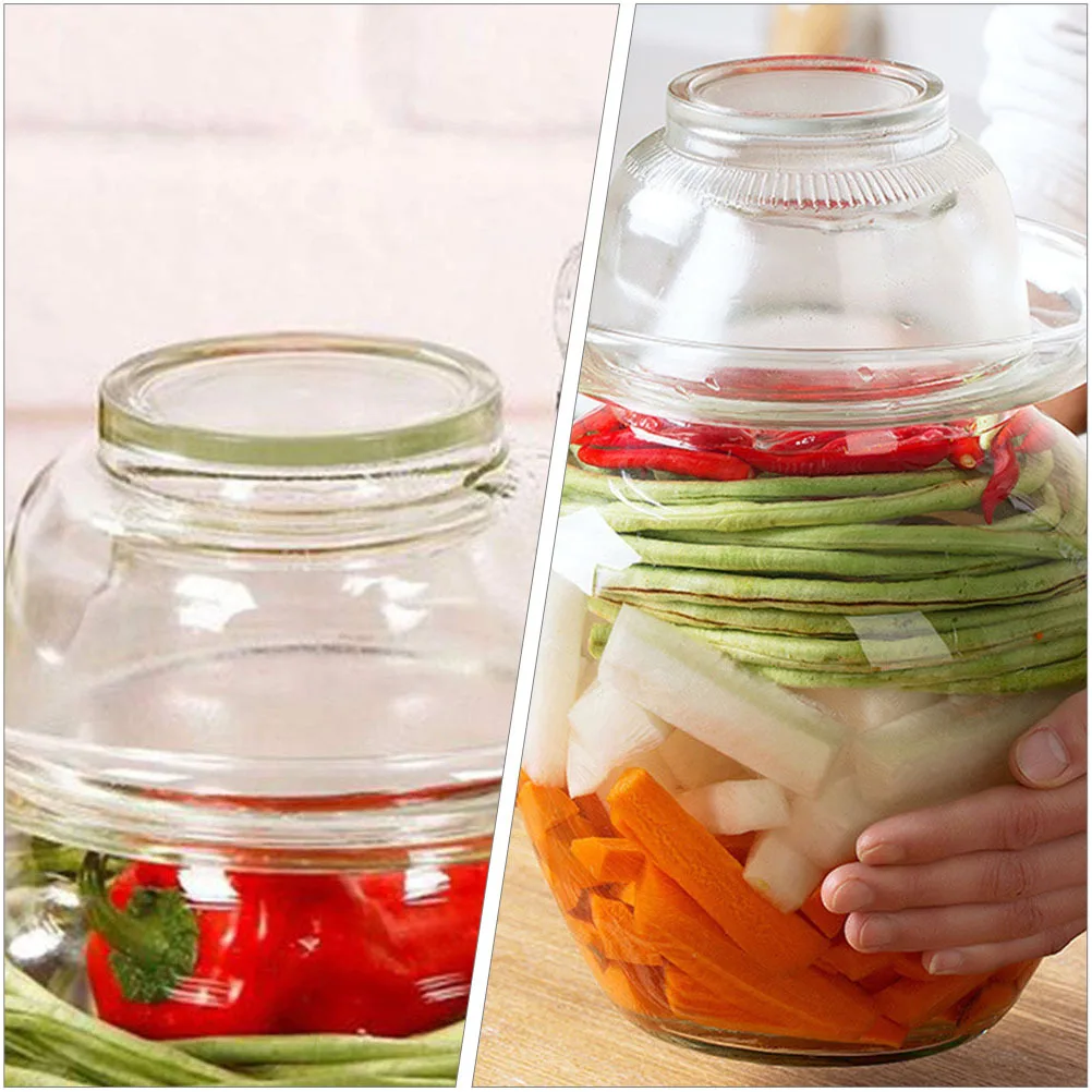 

2.5kg Pickle Jar Glass Lid Sealed Cover Food Jar Glass Cover for Pickle Container Sealing and Fermentation