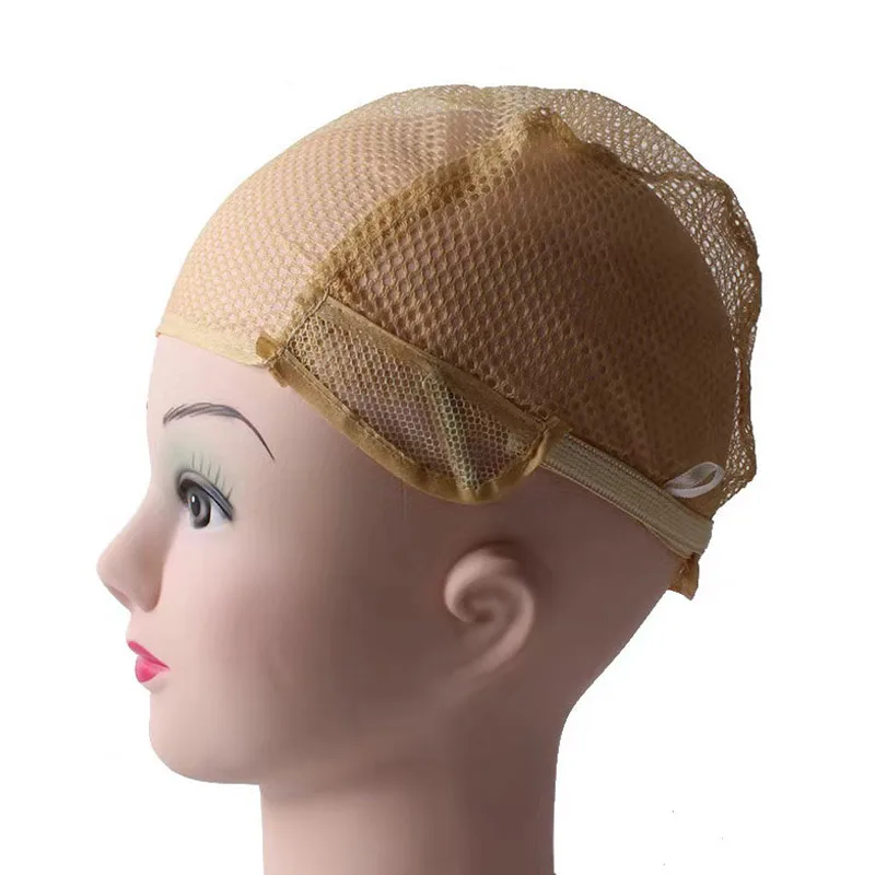 10PCSBreathable Wig Cap Hairnet Adjustable Nylon Weaving Mesh Wig Caps With Lace Straps For Making Wig