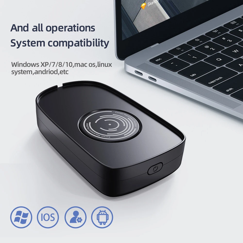 USB Mouse Jiggler Automatic Movement To Prevent Computer Lock Screen With ON/OFF Switch Virtual Mouse Mover For Keeps PC Active