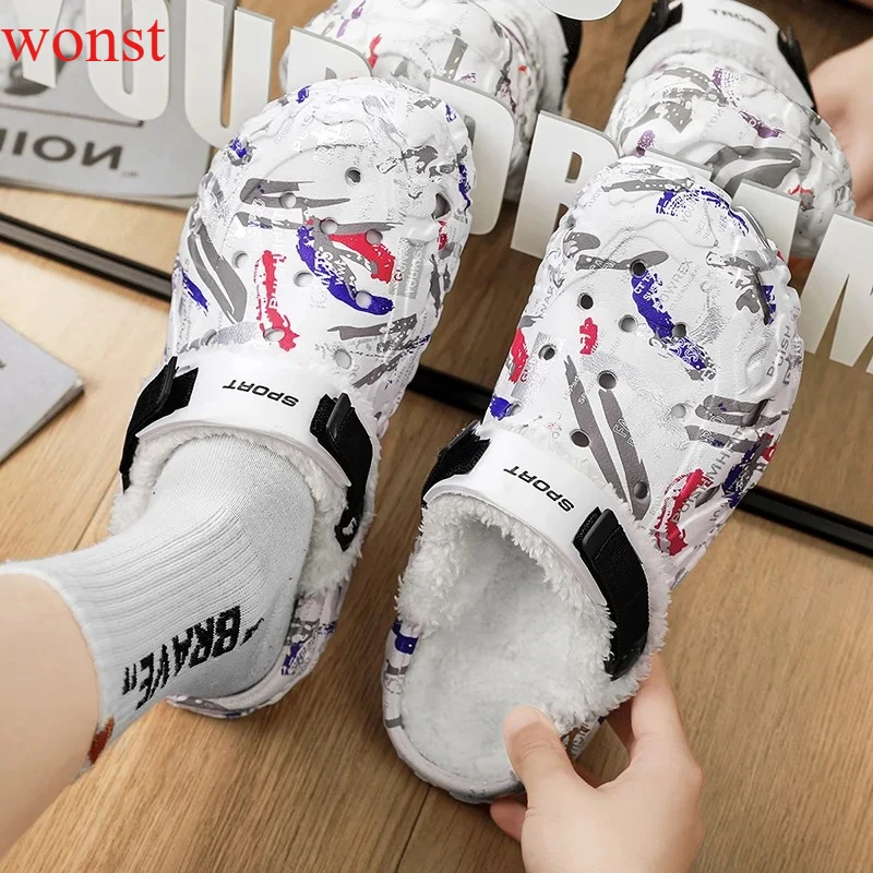 2026 Winter Neue männer Hausschuhe Dicke Sohle Outdoor Strand Schuhe Bequeme Männer Garten Clogs Schuhe Männer Frauen Große Größe sandalen