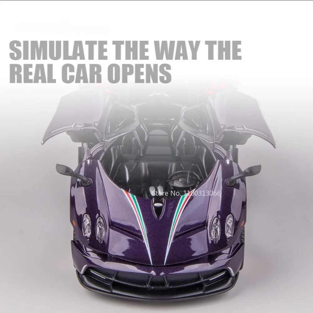 1/32 Pagani Huayra Dinastia Alloy Sport Car Model Diecast Metal Toy Vehicles Model High Simulation With Sound Light Kids Gifts