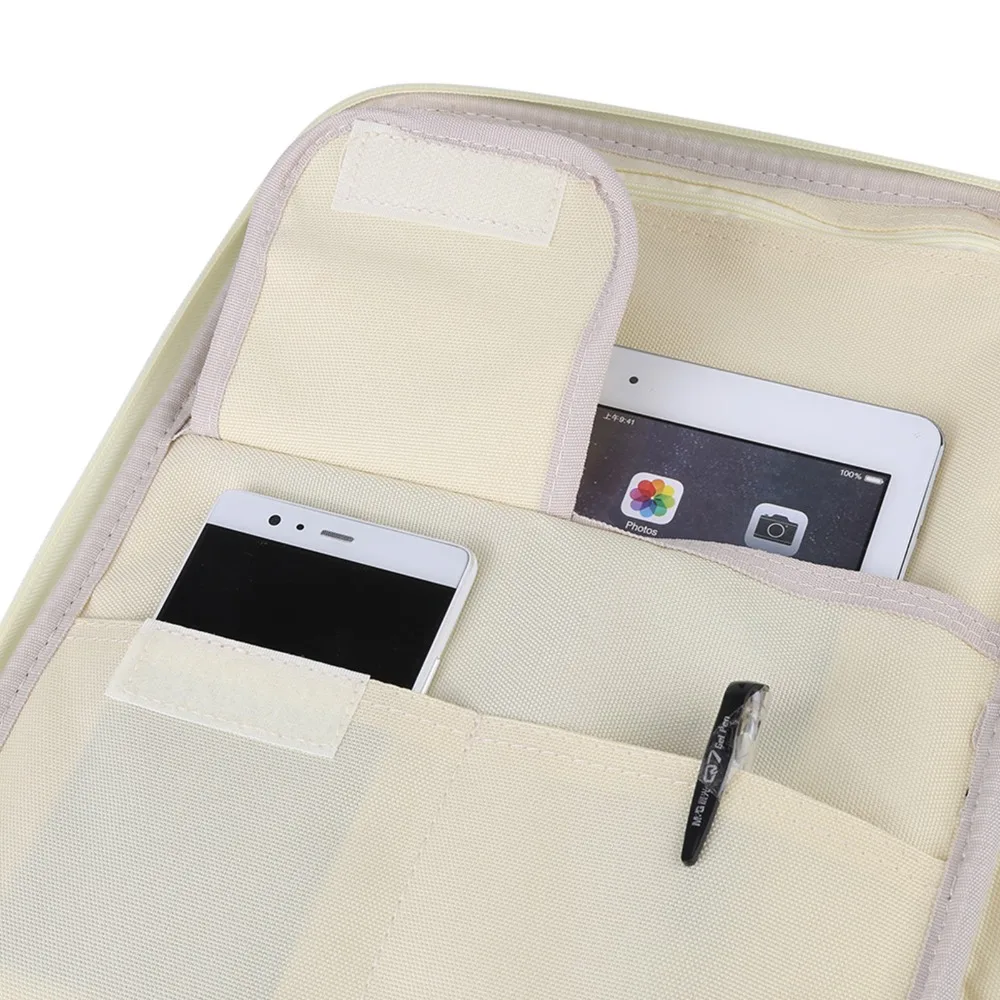 A4 Size A4 Document Bag Water-resistant 35*25*3cm Document Bag Oxford Fabric Zippered Closure Document Case Computer Notebook