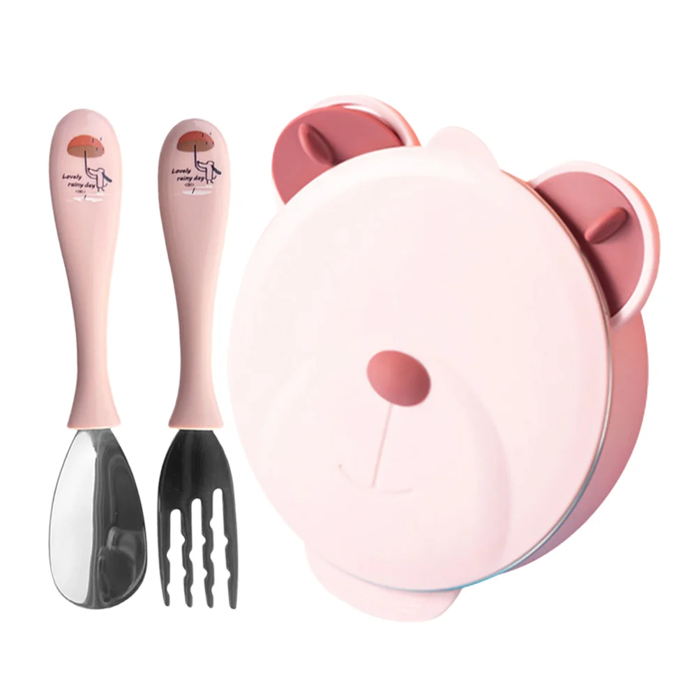Toddler Cup Stainless Steel Dinner Plate Containers for Food Fork Spoon Baby Complementary Bowl Infant Bowls