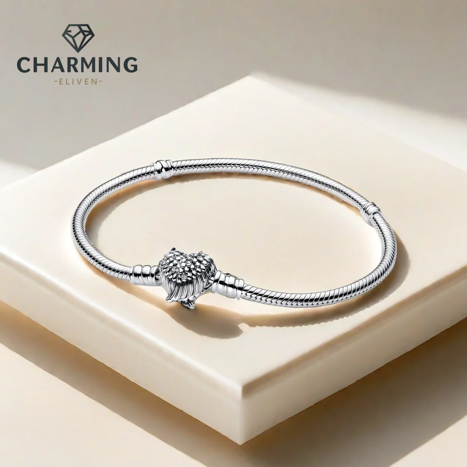 

Charming Jewelry 925 Sterling Silver Heart Wings Clasp Snake Chain Baby Girl Bracelets for Wedding, Anniversary's Gift