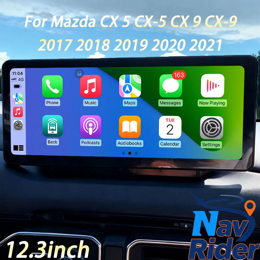

Двойной системный экран 12,3 дюйма для Mazda CX 5 CX-5 CX 9 CX-9 2017 2018 2019 2020 2021 Android CarPlay Мультимедийный плеер GPS Головное устройство