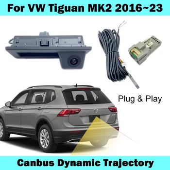 Kamera cofania HICAMRUI dla VW Tiguan II MK2 Allspace 2016-2023 MIB2 Canbus dynamiczna trajektoria Plug and Play bez kodowania