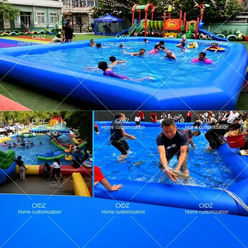 Large Inflatable Swimming Pool Outdoor Stand Up Pool Ocean Ball Pit Water Park Play Area Fishing Sand Pool for Kids Adults