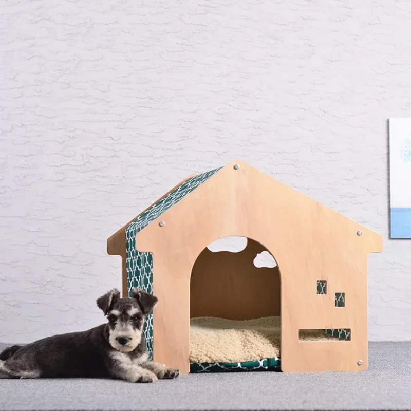 Shed สไตล์ Pet House ที่ถอดออกได้และล้างทําความสะอาดได้สุนัขในร่ม Cat Nest สไตล์ Pastoral ไม้ Cat Carrier Pet Supplies