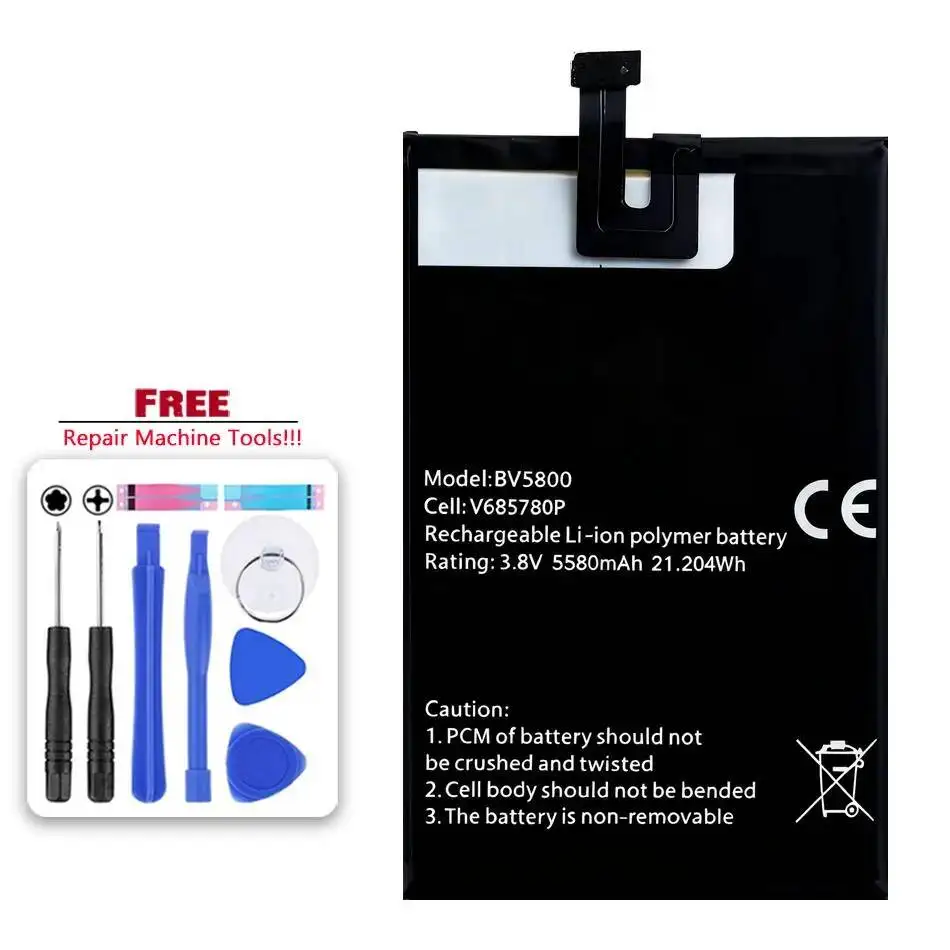 

4400mAh-6580mAh Battery Li616077PHTT Li765974HT for Blackview BV5500 BV5800 BV5300 (Plus Pro) BV5000 BV5900 BV5100 BV5200