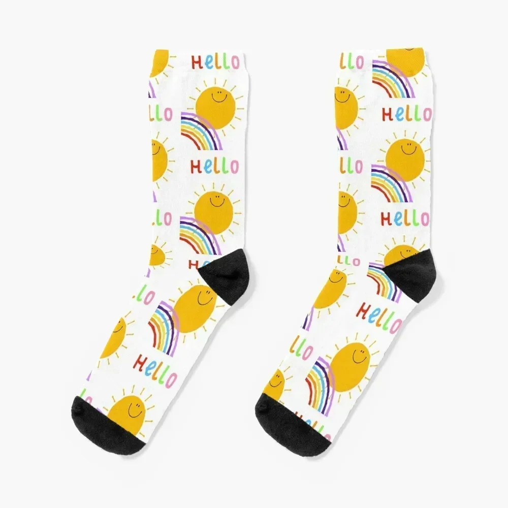

Hello sunshine & Rainbows Socks valentine gift ideas essential Heating sock designer brand Socks Man Women's