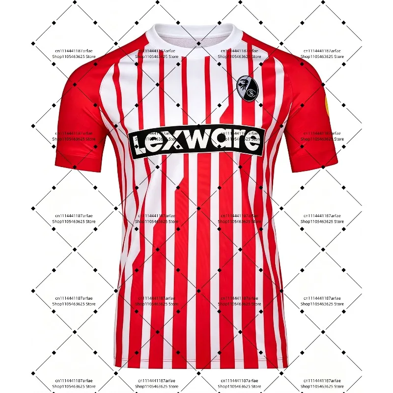 26-27 SC Freiburg Home and Away T-Shirt with 3D Digital Print, Comfortable and Breathable Sports Casual Top