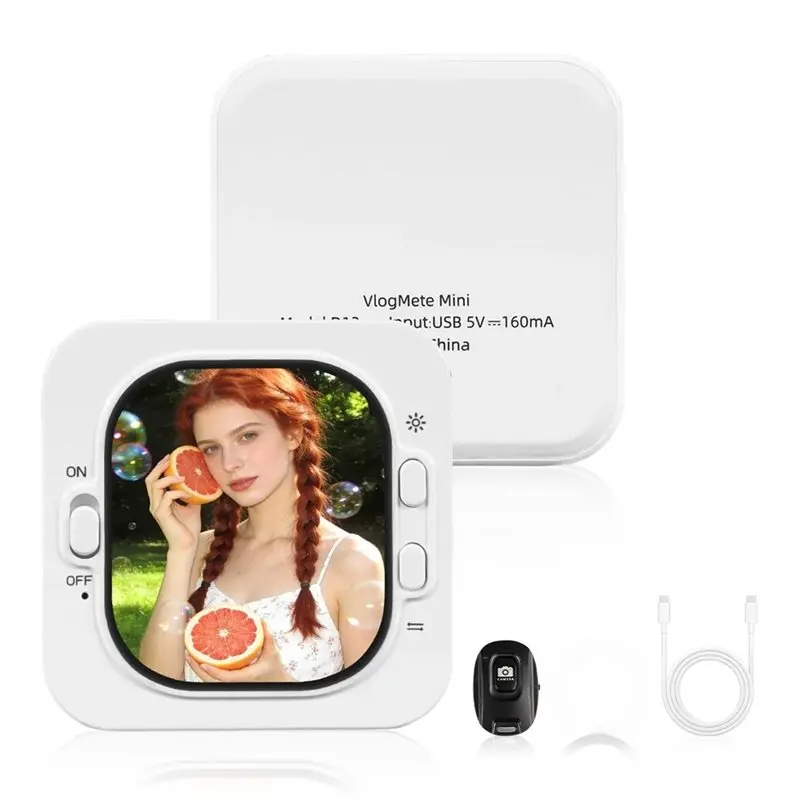 Vlog Live Streaming Video Recorder Magnetic Phone Selfie Screen Wired Rear Camera Monitor With Remote Control
