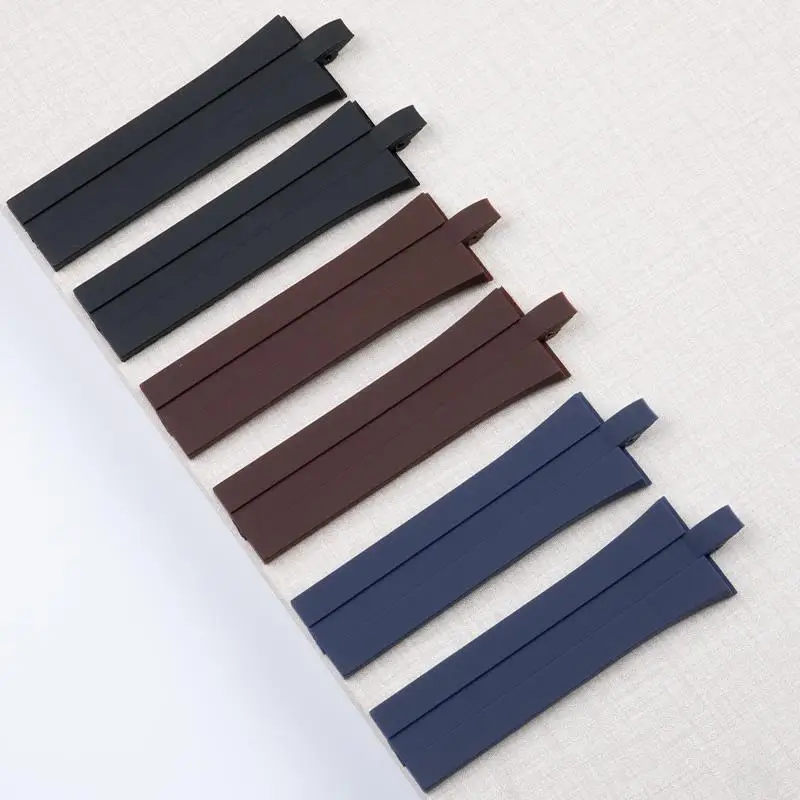 MAISITU Nature Rubber Soft Watchband For Porsche Strap Design P6360 Series Watchband Sports Waterproof Bracelet Watch