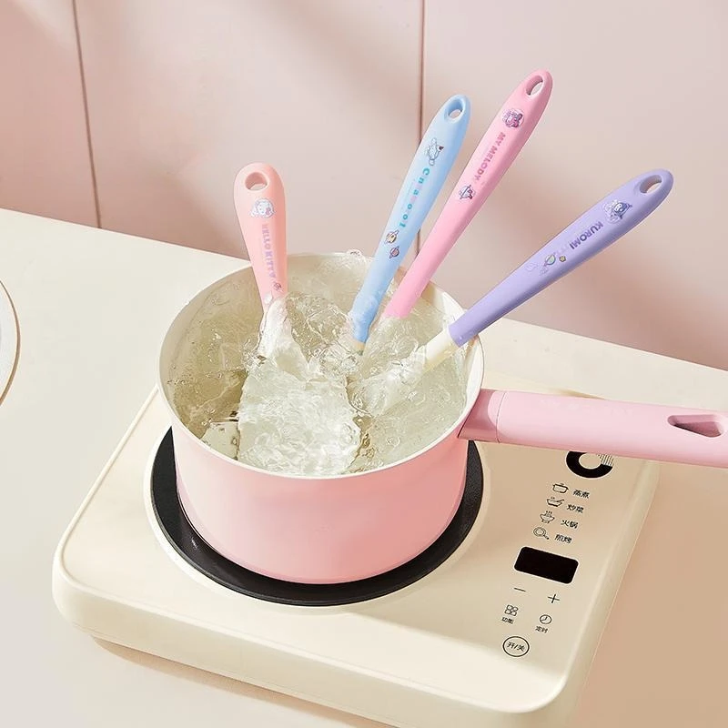 

Anime Sanrio Hello Kitty Cinnamoroll Melody Silicone Spatula Set Food Grade High Temperature Resistant Spoon for Non Stick Pan