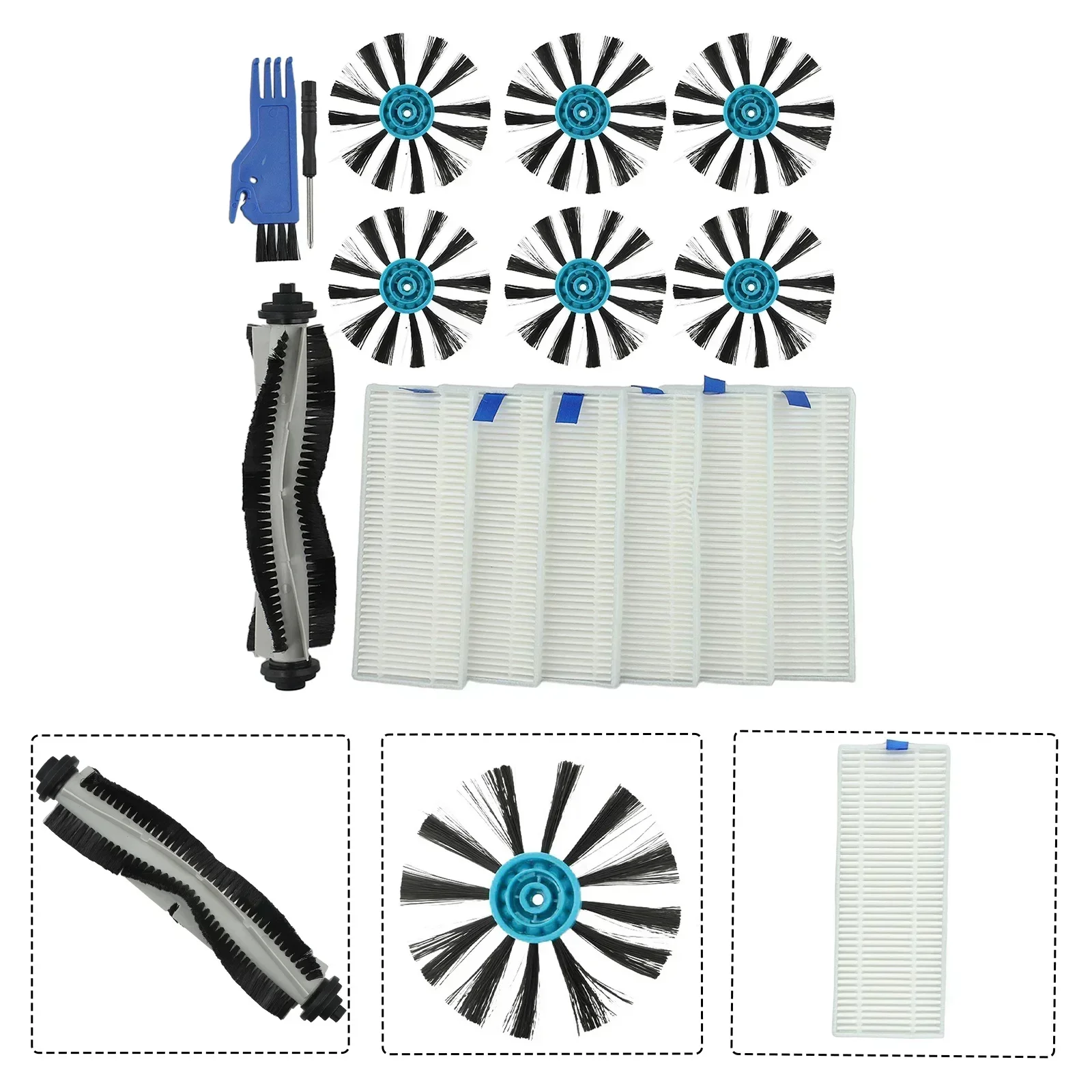 1 ensemble de brosse principale et latérale pour Bissell, pour sol dur, support sec 3115, accessoires pour aspirateur robot