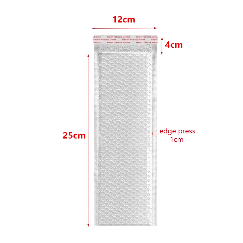 20pcs Black white Long Envelope Bubble Bag Narrow Compressive Resistant Bubble Film Express Self-adhesive Package Air Post Bags