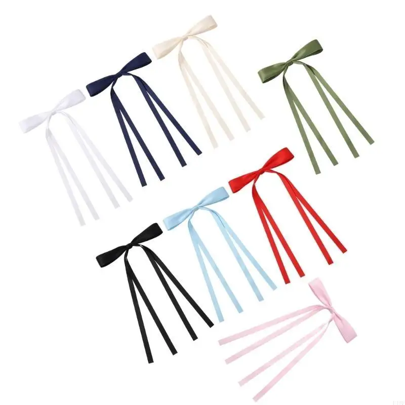 

F19F 8 Colors Bowknot Hairclips Fashionable Lady Hair Tie French Hair Barrettes
