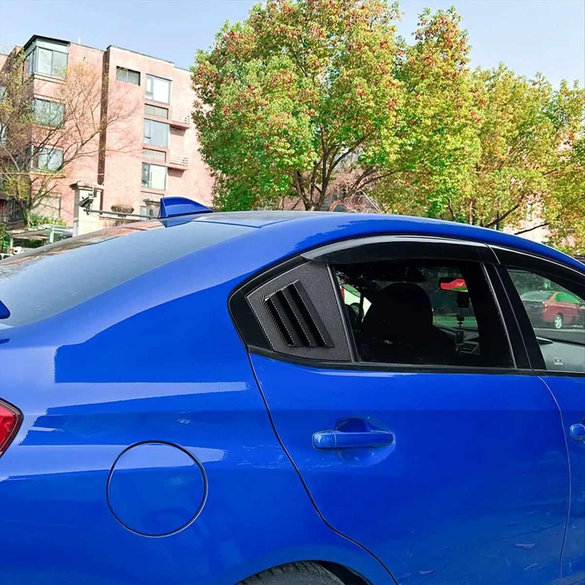 Super Sale Car Rear Triangular Window Louvers Shutters Blinds Cover Trim for Subaru WRX STI VA 2014-2021 Carbon Fiber