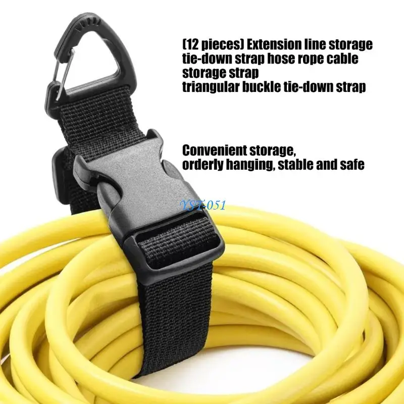 E15A 12lots Extension Cord Holder Organizers Car Trunk Tool Heavy Type Hook Storage Strap for House Basement Garage