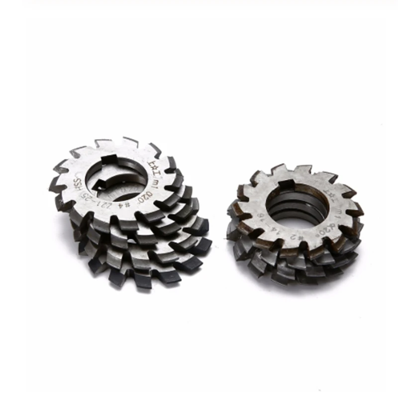 

M0.5 M0.75 M1 M1.25 M2 M2.5 M3 M4-M10 Modulus PA20 degrees NO.1-NO.8 HSS Gear Milling cutter Gear cutting tools