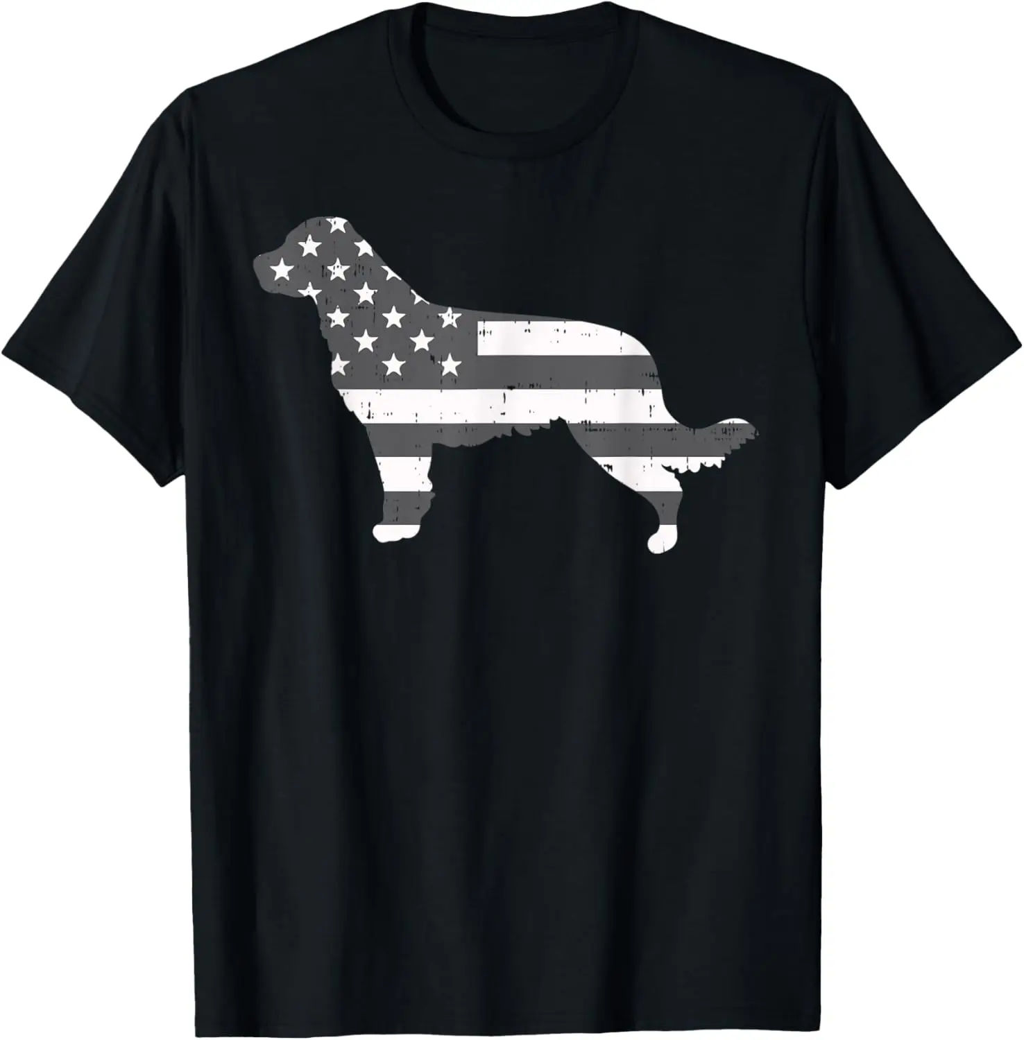 Golden Retriever US Flag Vintage Patriotic Dog Lover Gift T-Shirt