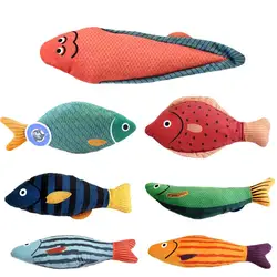 Cat Toy 3D Simulation Fish Shape Kitten Toys Pillowfish Interactive Sounding Cat Chew Bite Plush Toys Cat Supplies